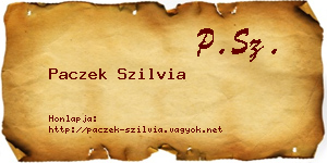 Paczek Szilvia névjegykártya